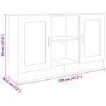 HKH Aparador Moderno de derivados de Madera, Mdf 120 X 30,5 X 70 Cm - Blanco