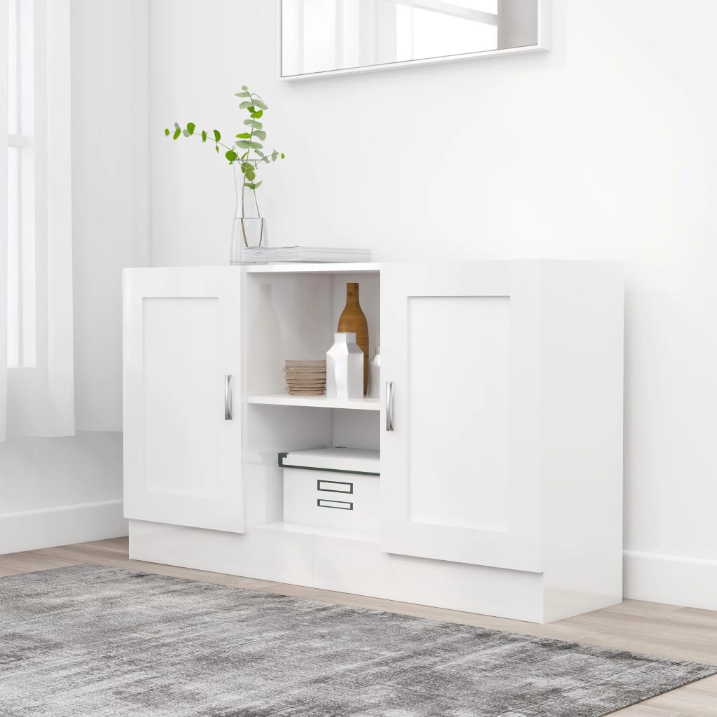HKH Aparador Moderno de derivados de Madera, Mdf 120 X 30,5 X 70 Cm - Blanco