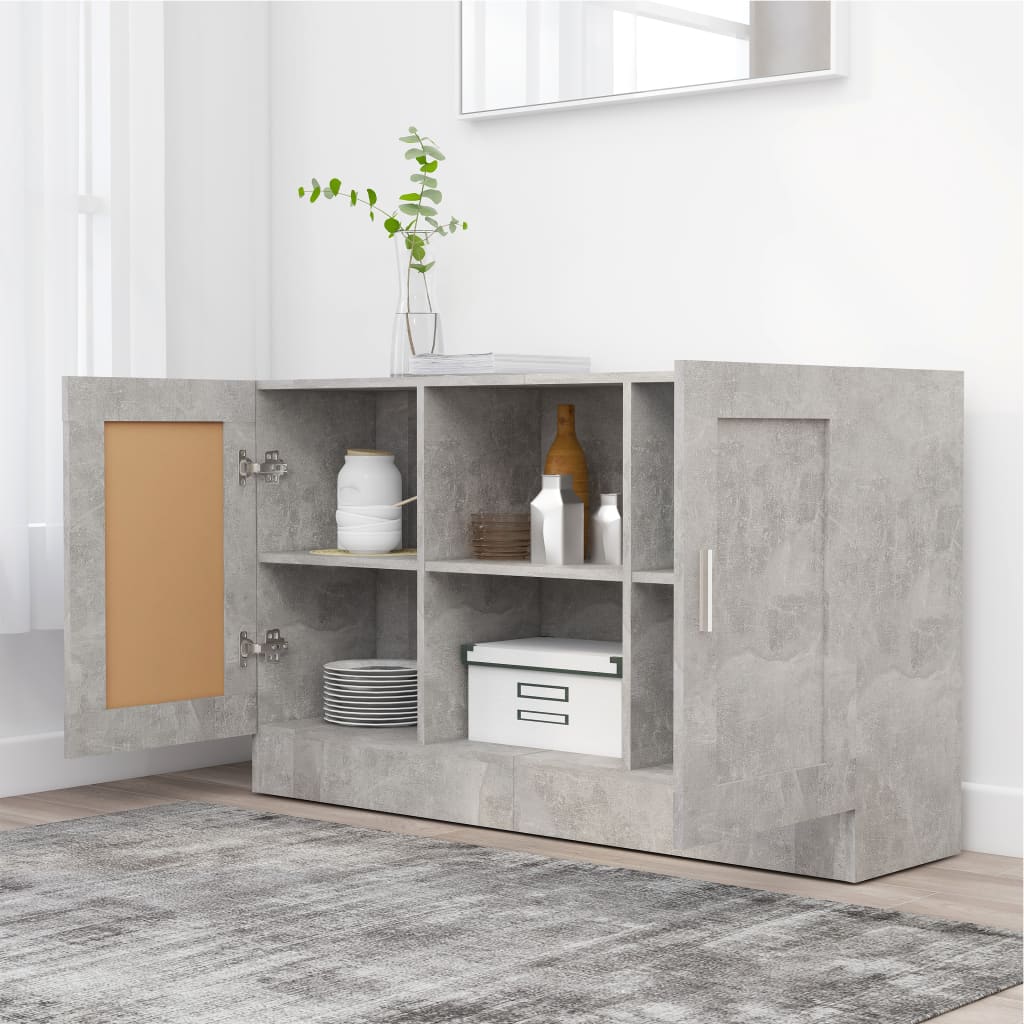 Aparador Moderno HKH en derivados de madera, MDF 120 X 30,5 X 70 Cm - Gris Cemento