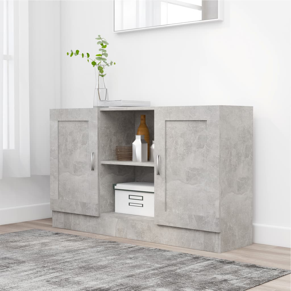 Aparador Moderno HKH en derivados de madera, MDF 120 X 30,5 X 70 Cm - Gris Cemento