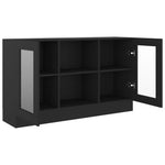 HKH Armário Vitrine Moderno em Madeira Processada, Vidro 120 X 30,5 X 70 Cm - Preto