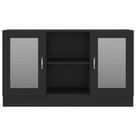 HKH Armário Vitrine Moderno em Madeira Processada, Vidro 120 X 30,5 X 70 Cm - Preto