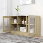 HKH Vitrina Moderna de Madera Procesada, Vidrio 120 X 30,5 X 70 Cm - Roble Sonoma