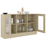 HKH Vitrina Moderna de Madera Procesada, Vidrio 120 X 30,5 X 70 Cm - Roble Sonoma