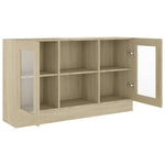 HKH Vitrina Moderna de Madera Procesada, Vidrio 120 X 30,5 X 70 Cm - Roble Sonoma