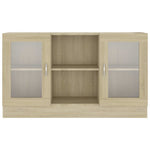 HKH Vitrina Moderna de Madera Procesada, Vidrio 120 X 30,5 X 70 Cm - Roble Sonoma