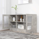 HKH Vitrina Moderna de Madera Procesada y Cristal 120 x 30,5 x 70 cm - Gris Cemento