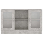 HKH Vitrina Moderna de Madera Procesada y Cristal 120 x 30,5 x 70 cm - Gris Cemento