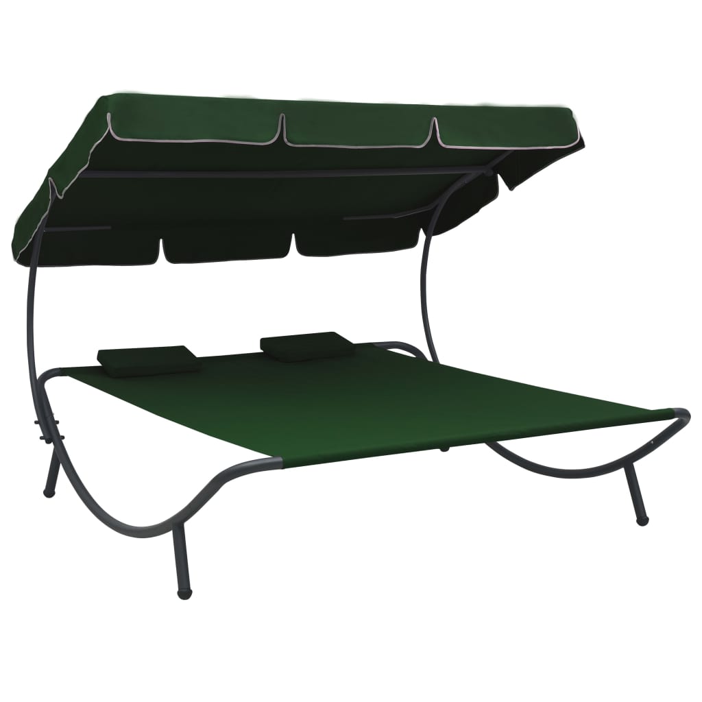 Tumbona HKH con toldo y cojines - Verde
