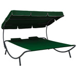 HKH Espreguiçadeira Com Toldo E Almofadas - Verde