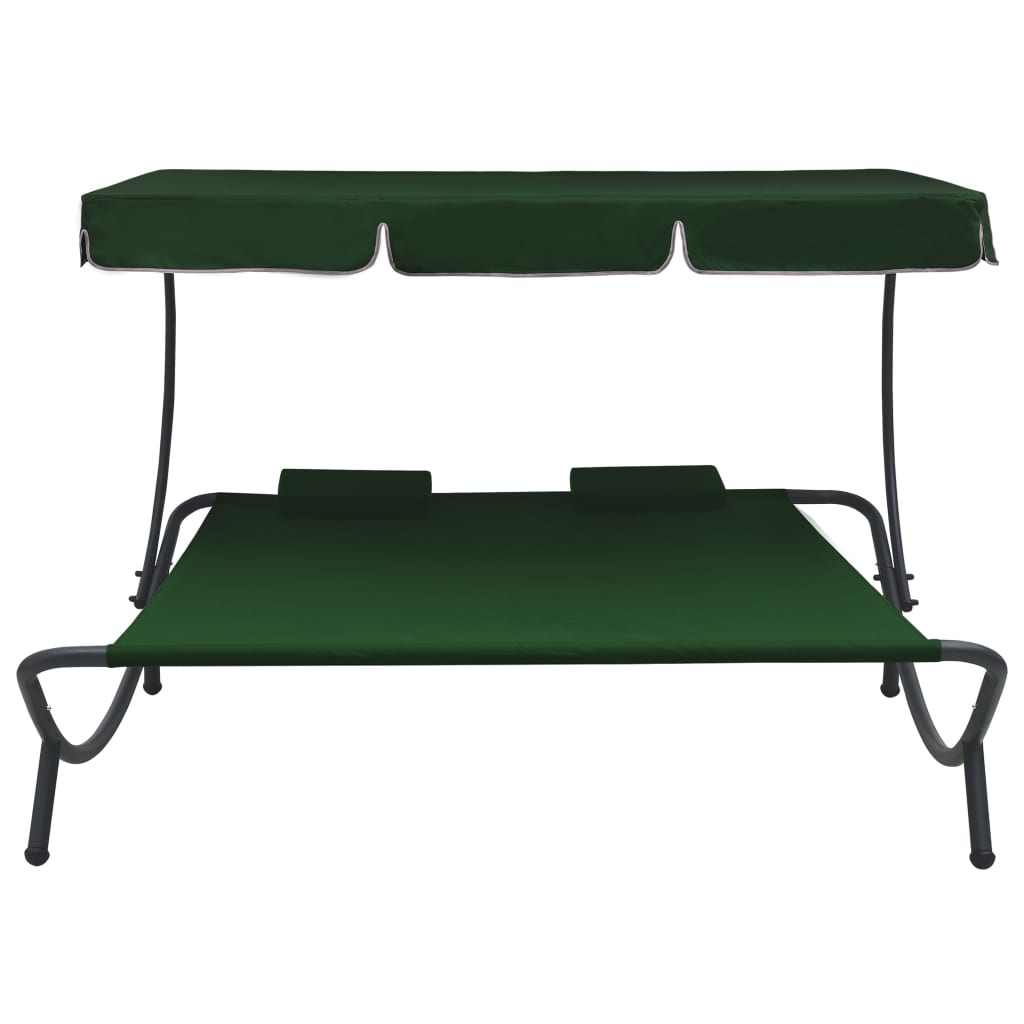 Tumbona HKH con toldo y cojines - Verde