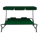 HKH Espreguiçadeira Com Toldo E Almofadas - Verde