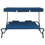 HKH Espreguiçadeira Com Toldo E Almofadas - Azul