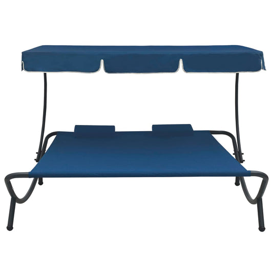 HKH Espreguiçadeira Com Toldo E Almofadas - Azul