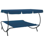 HKH Espreguiçadeira Com Toldo E Almofadas - Azul