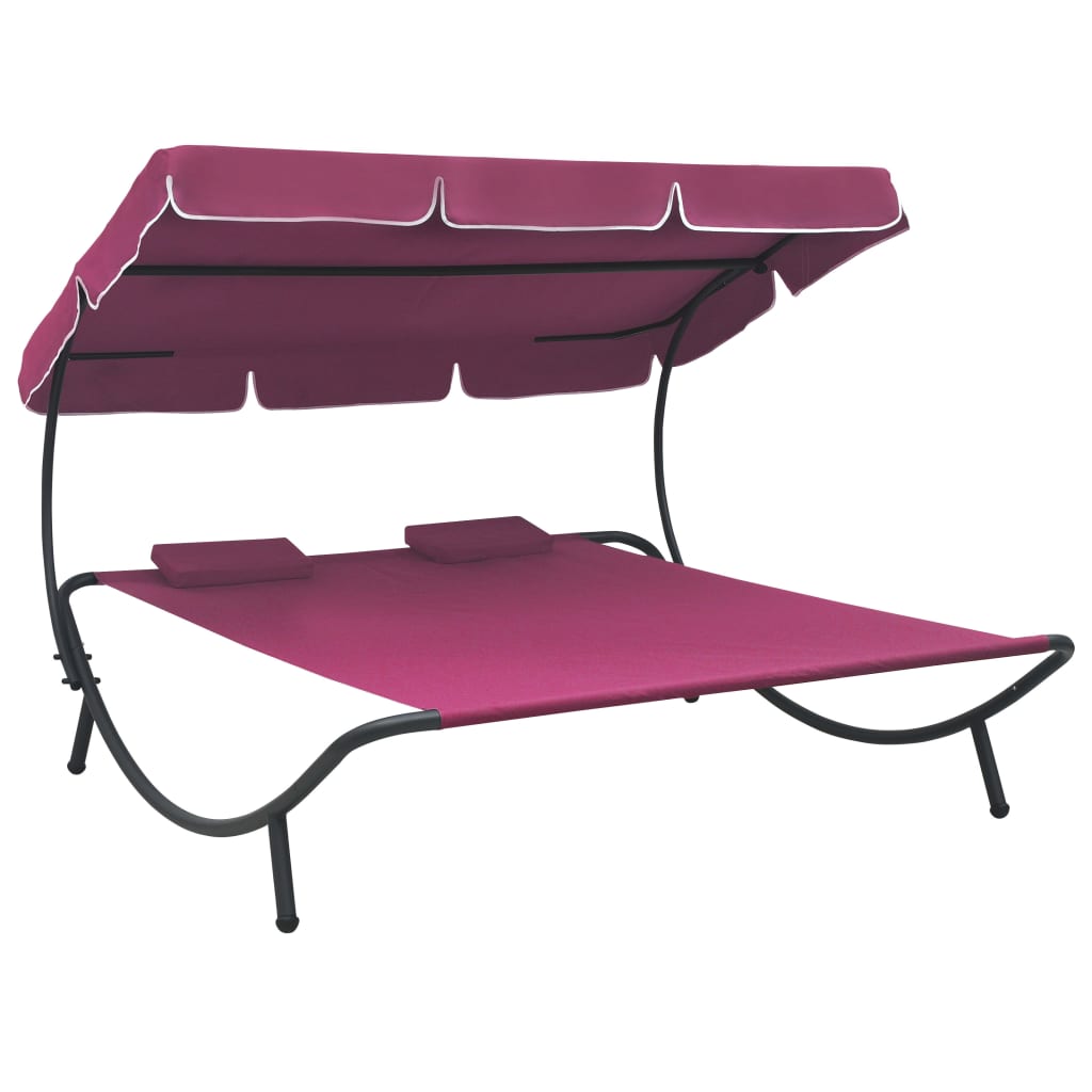 HKH Tumbona con Toldo y Cojines Rosa - Rosa