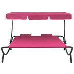 HKH Espreguiçadeira Com Toldo E Almofadas Rosa - Cor-de-rosa