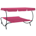 HKH Espreguiçadeira Com Toldo E Almofadas Rosa - Cor-de-rosa