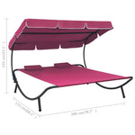 HKH Espreguiçadeira Com Toldo E Almofadas Rosa - Cor-de-rosa