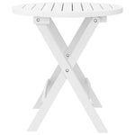HKH Mesa de Jardim Dobrável Ã˜ 46 Cm Madeira de Acácia Maciça Branco - Marrom