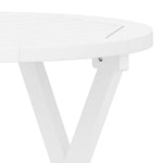 HKH Mesa de Jardim Dobrável Ã˜ 46 Cm Madeira de Acácia Maciça Branco - Marrom