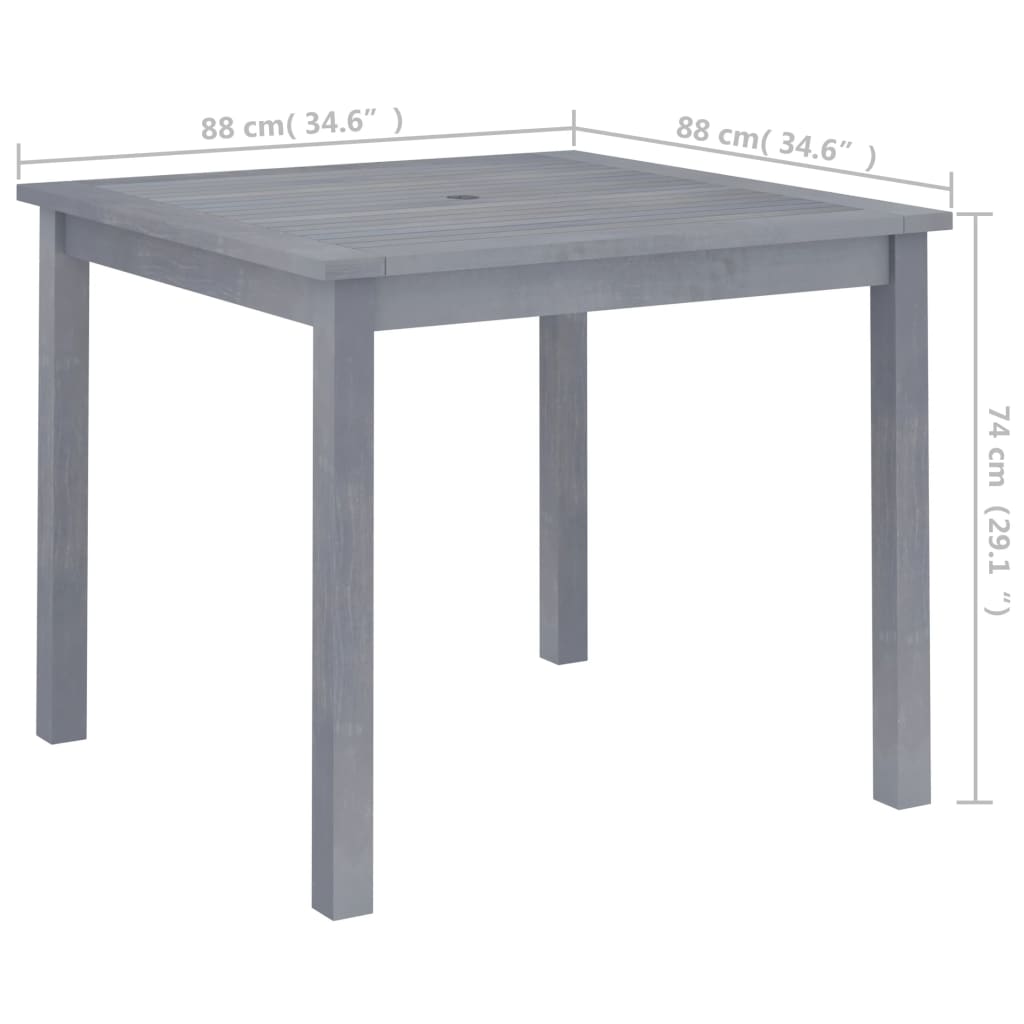 HKH Mesa de Jantar para Jardim Madeira de Acácia Maciça - Cinzento