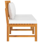 HKH Sofá-cama C/ Almofadão Creme 200x60x75 Cm Madeira Acácia Maciça - Marrom