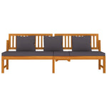 HKH Sofá-cama Com Almofadão 200x60x75 Cm Pinho Maciço Cinza - Marrom