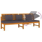 HKH Sofá-cama Com Almofadão 200x60x75 Cm Pinho Maciço Cinza - Marrom