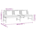 HKH Sofá-cama Com Almofadão 200x60x75 Cm Pinho Maciço Cinza - Marrom