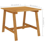 HKH Mesa de Jantar para Jardim Madeira de Acácia Maciça - Marrom