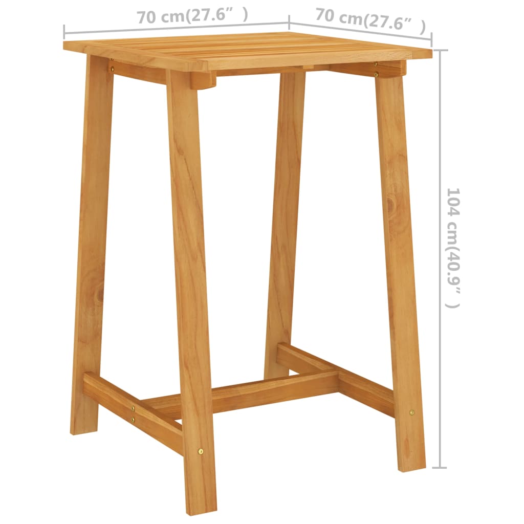 HKH Mesa de Bar para Jardim Madeira de Acácia Maciça - Marrom
