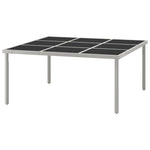 HKH Mesa de Jantar para Jardim 170x170x74,5 Cm Vidro e Aço - Preto