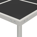 HKH Mesa de Jantar para Jardim 170x170x74,5 Cm Vidro e Aço - Preto
