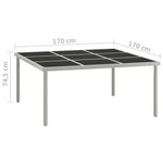 HKH Mesa de Jantar para Jardim 170x170x74,5 Cm Vidro e Aço - Preto