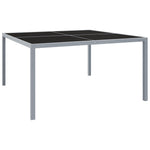 HKH Mesa de Jardim 130x130x72 Cm Aço e Vidro - Cinzento