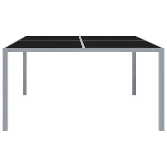 HKH Mesa de Jardim 130x130x72 Cm Aço e Vidro - Cinzento