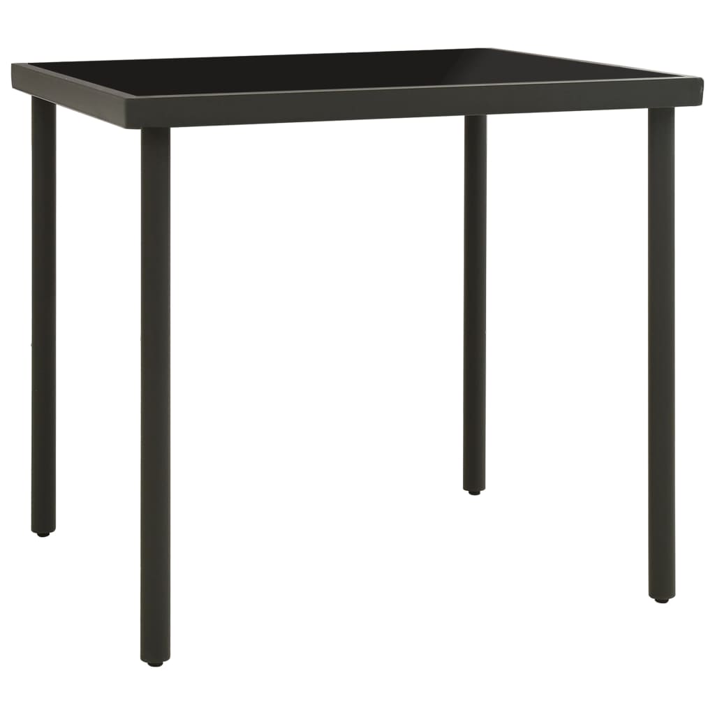 HKH Mesa de Jantar para Exterior 80x80x72 Cm Vidro e Aço - Antracite