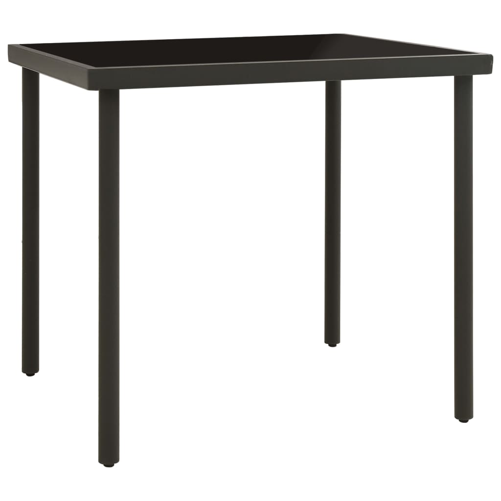 HKH Mesa de Jantar para Exterior 80x80x72 Cm Vidro e Aço - Antracite
