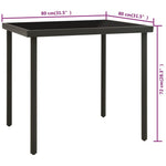 HKH Mesa de Jantar para Exterior 80x80x72 Cm Vidro e Aço - Antracite