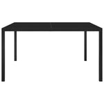 HKH Mesa de Jardim 130x130x72 Cm Aço e Vidro - Preto