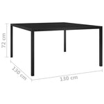 HKH Mesa de Jardim 130x130x72 Cm Aço e Vidro - Preto