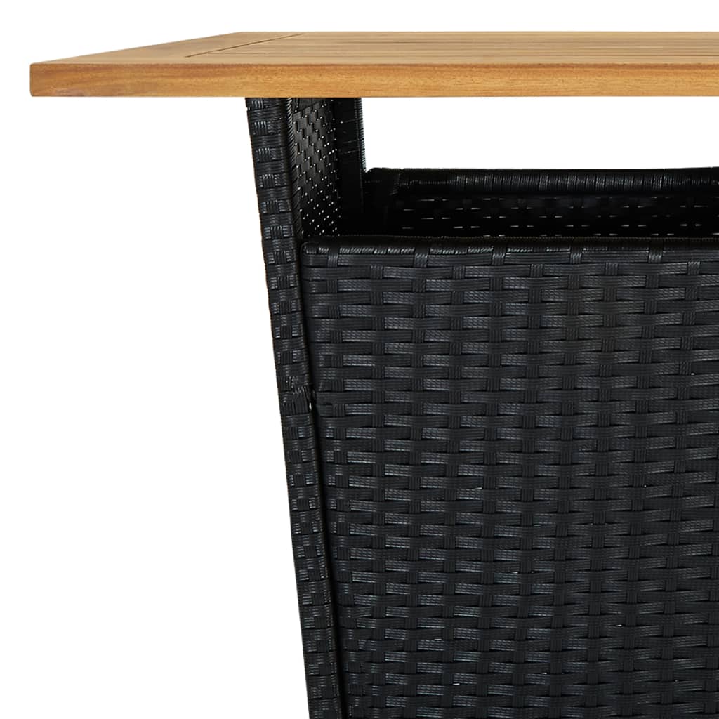 HKH Mesa de Bar Vime Pe e Acácia Maciça - Preto