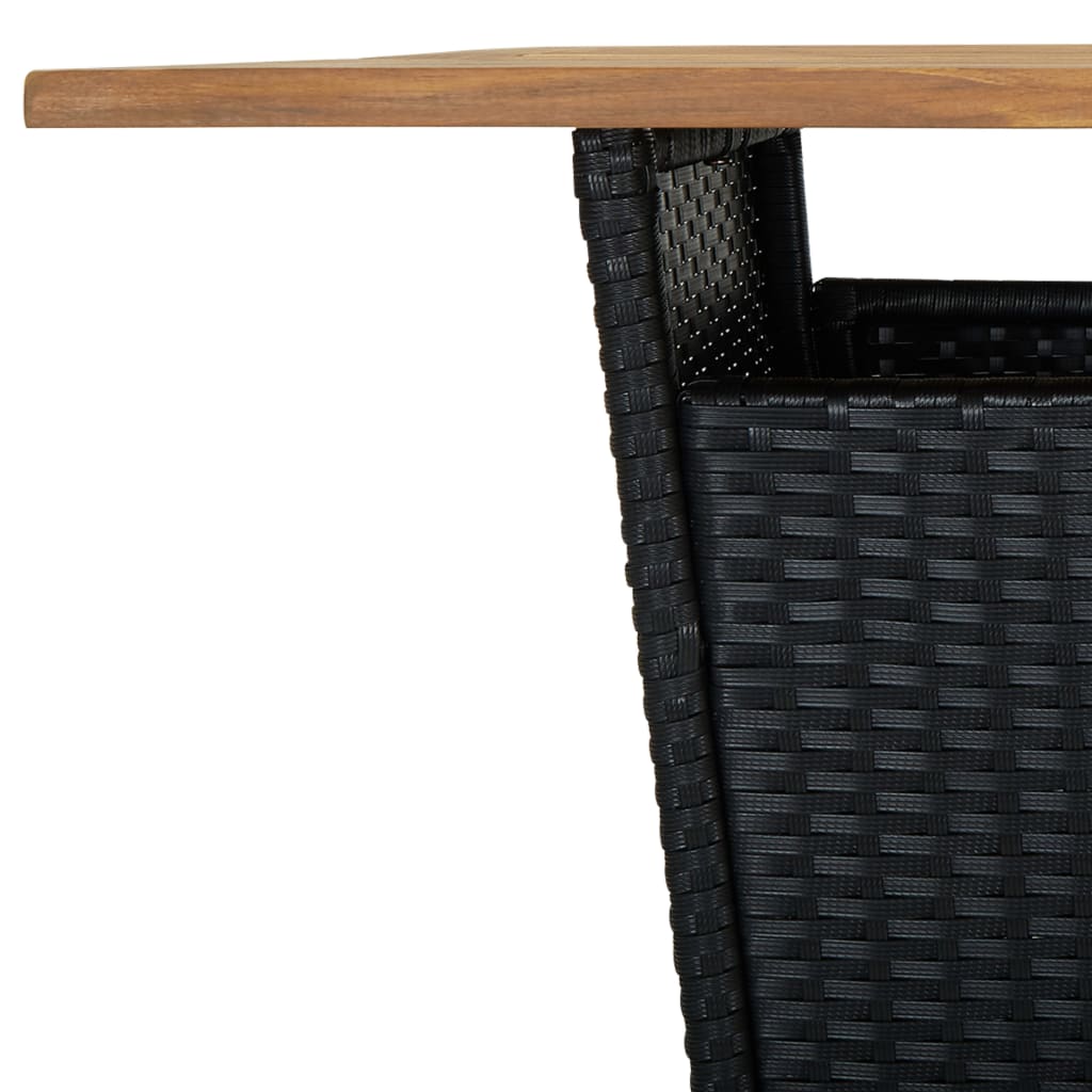 HKH Mesa de Bar Vime Pe e Acácia Maciça - Preto