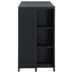 HKH Mesa de Bar com Prateleiras em Vime Pe - Preto