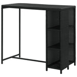 HKH Mesa de Bar com Prateleiras em Vime Pe - Preto