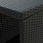 HKH Mesa de Bar com Prateleiras em Vime Pe - Preto