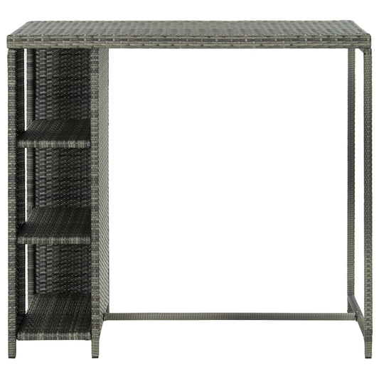 Mesa de bar HKH con estantes de mimbre PE - Gris