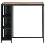 HKH Mesa de Bar com Prateleiras em Vime Pe - Preto