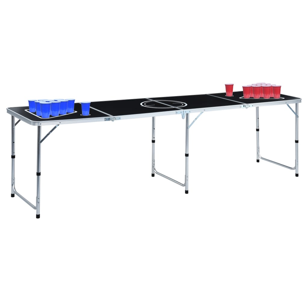 HKH Mesa de Beer Pong Dobrável com Copos e Bolas 240 cm